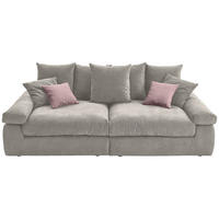 BIGSOFA Feincord Grau, Rosa  - Schwarz/Rosa, Design, Kunststoff/Textil (260/90/140cm) - Carryhome