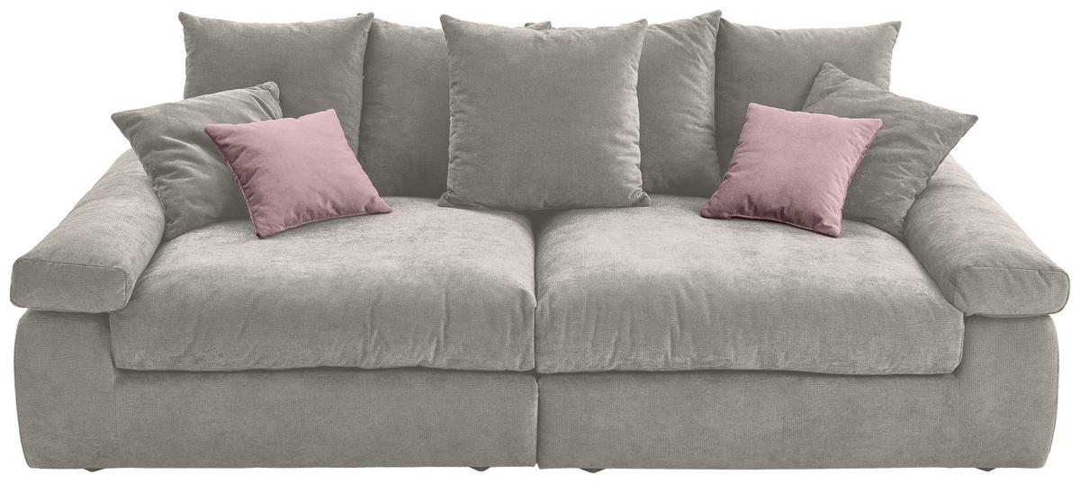 BIGSOFA Feincord Grau, Rosa  - Schwarz/Rosa, Design, Kunststoff/Textil (260/90/140cm) - Carryhome