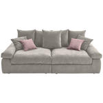 BIGSOFA Feincord Grau, Rosa  - Schwarz/Rosa, Design, Kunststoff/Textil (260/90/140cm) - Carryhome