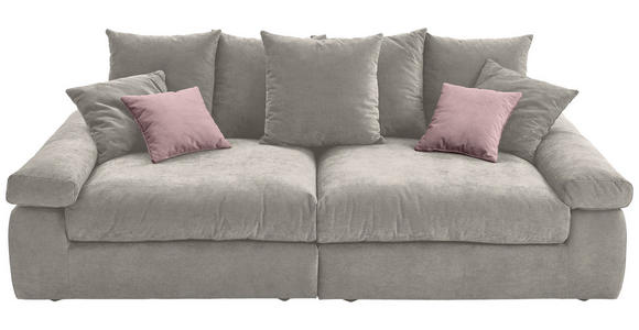 BIGSOFA Feincord Grau, Rosa  - Schwarz/Rosa, Design, Kunststoff/Textil (260/90/140cm) - Carryhome