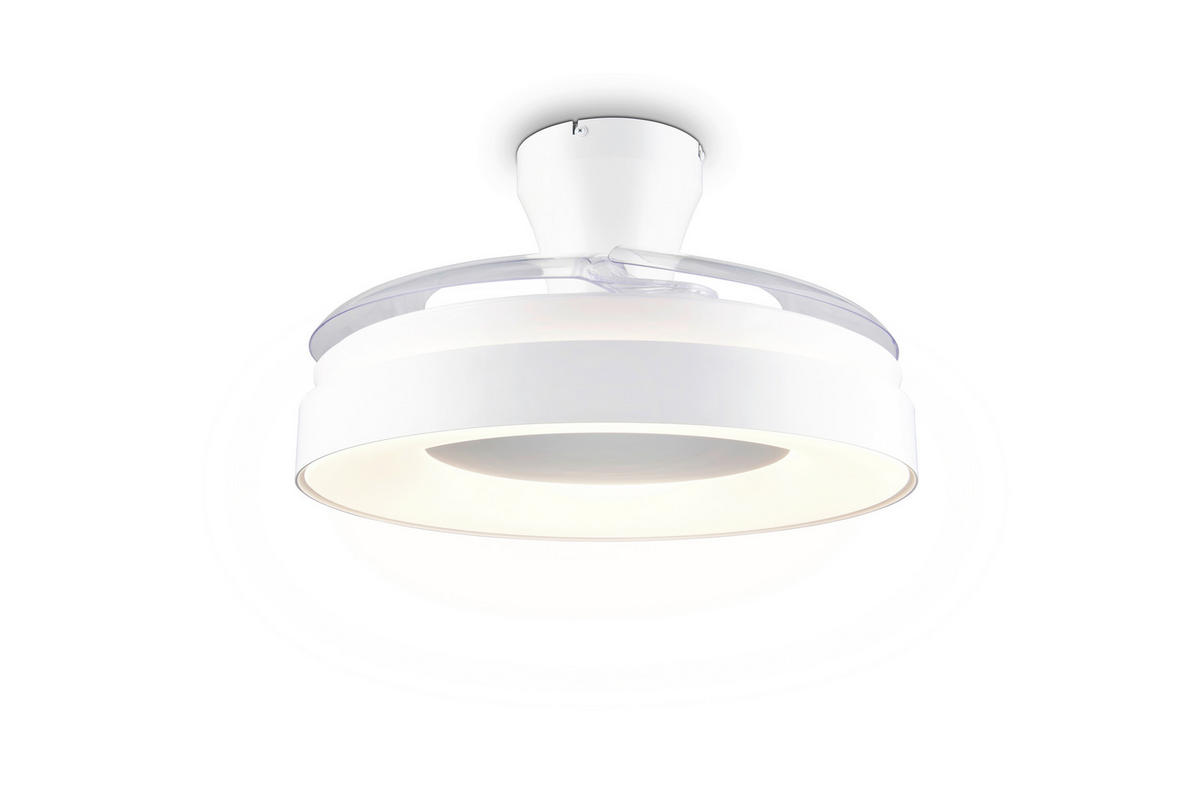 DECKENVENTILATOR - Klar/Weiß, Design, Kunststoff/Metall (49.5/29cm)
