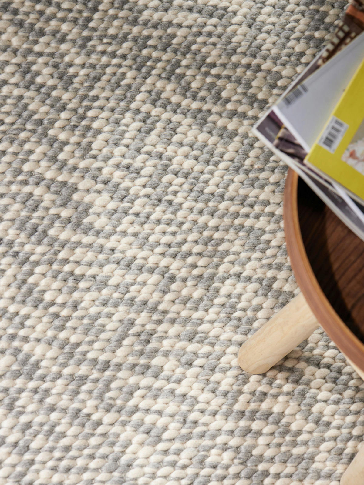 WOLLTEPPICH 160/230 cm Lyon Creme, Grau rechteckig  - Creme/Grau, Basics, Textil (160/230cm) - Elle Decoration