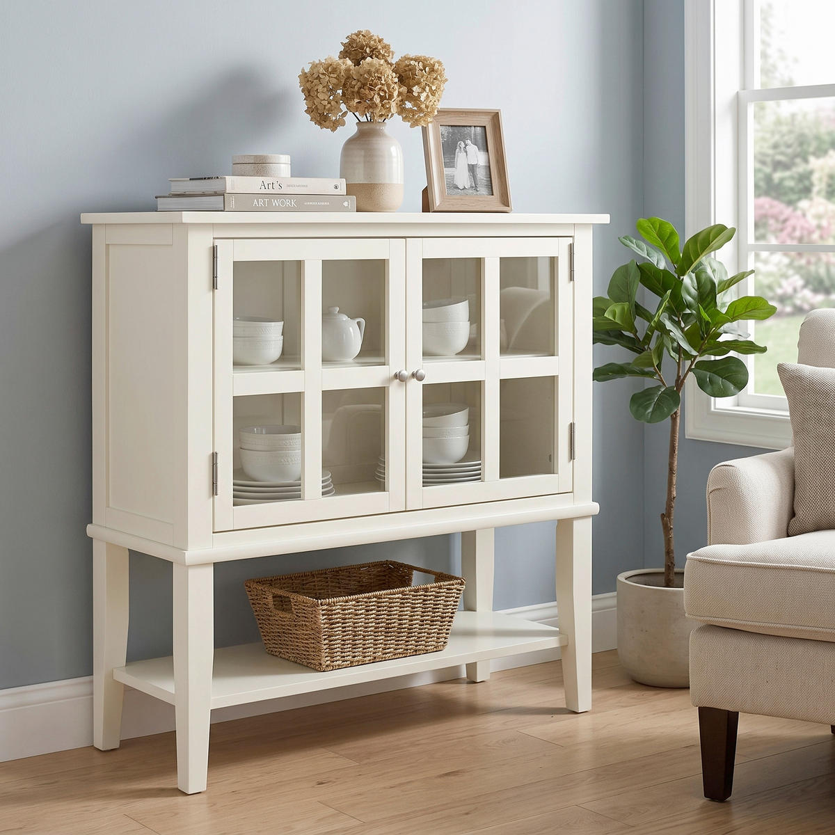 KOMMODE , 80/78/40 cm,  - Silberfarben/Weiß, Design, Glas/Holz (80/78/40cm) - MID.YOU