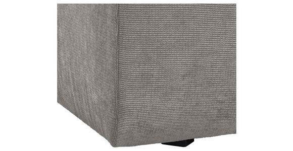 BIGSOFA Feincord Greige - Greige/Schwarz, Design, Kunststoff/Textil (260/90/140cm) - Carryhome