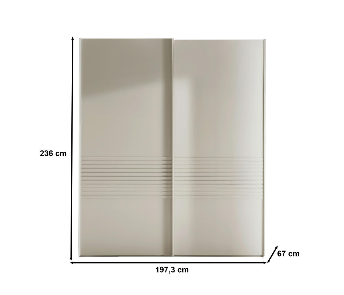SCHWEBETÜRENSCHRANK in Weiss  - Weiss, Design, Holzwerkstoff/Metall (200/236/67cm) - Novel