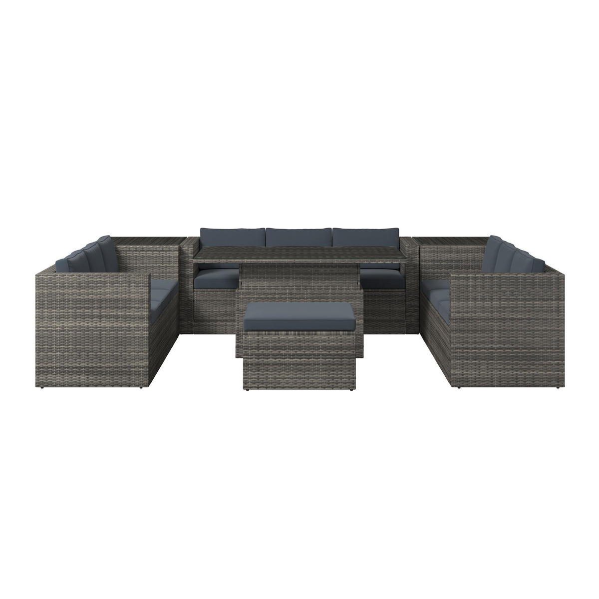 LOUNGEGARNITUR   140/48/68/80 cm Eisen  - Blaugrau/Grau, MODERN, Metall (140/48/68/80cm) - Ambia Garden