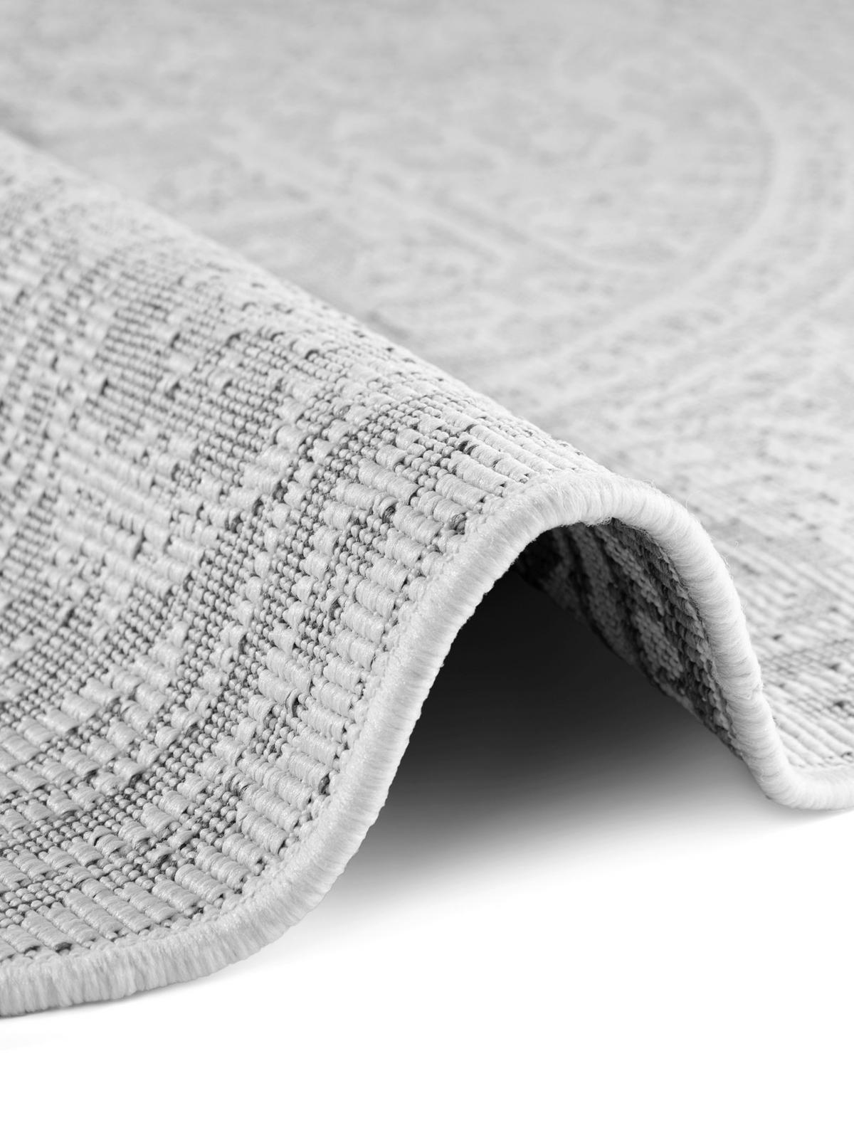 OUTDOORTEPPICH 160 cm Duet Grau, Weiß  - Weiß/Grau, Design, Kunststoff (160cm)