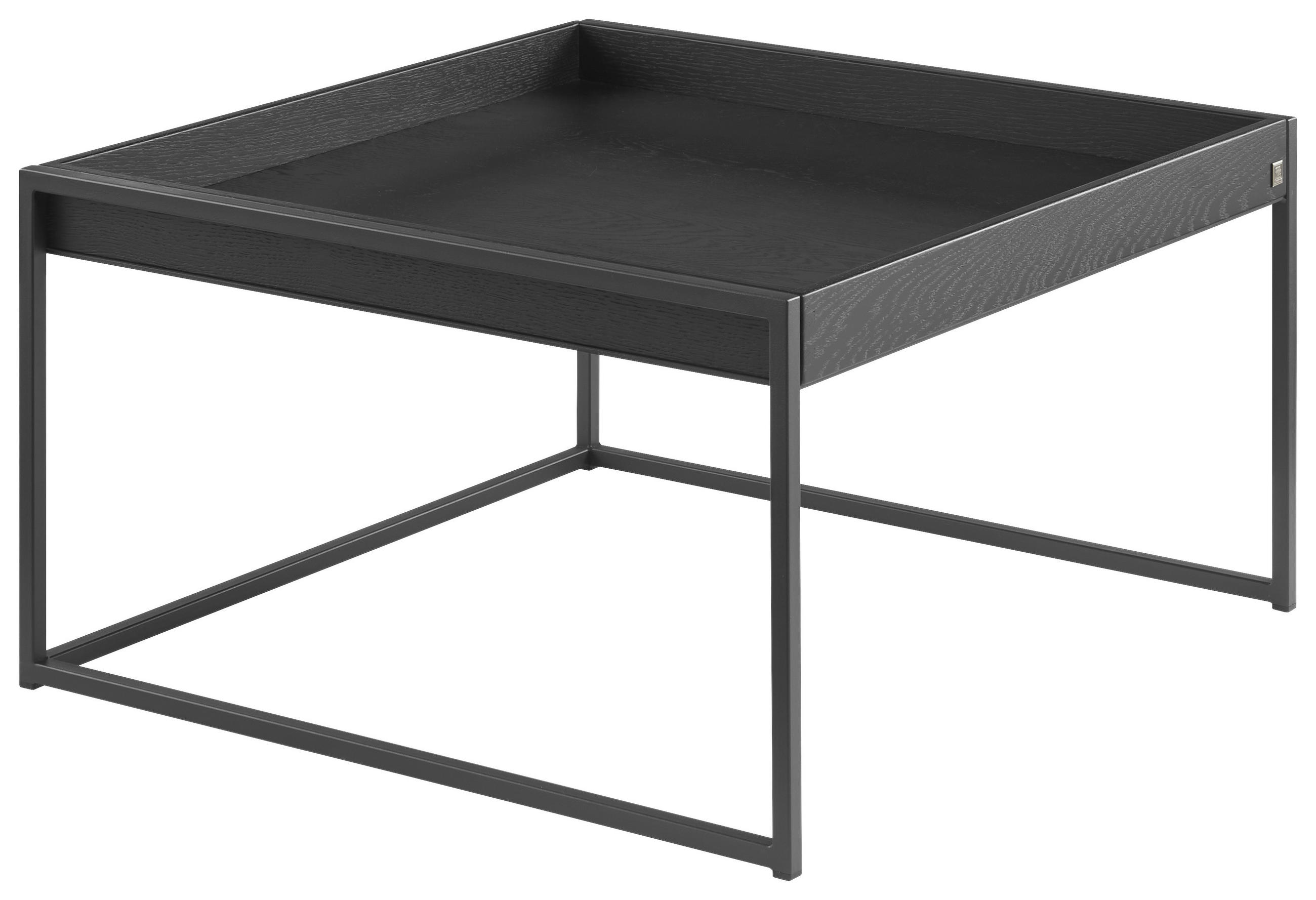 COUCHTISCH JUSTB! Eiche furniert 68/68/38 cm quadratisch Anthrazit, Schwarz  - Anthrazit/Schwarz, Design, Holz/Metall (68/68/38cm) - Musterring