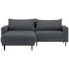 ECKSOFA Dunkelgrau Webstoff  - Dunkelgrau/Schwarz, Design, Holz/Textil (160/215cm) - Stylife