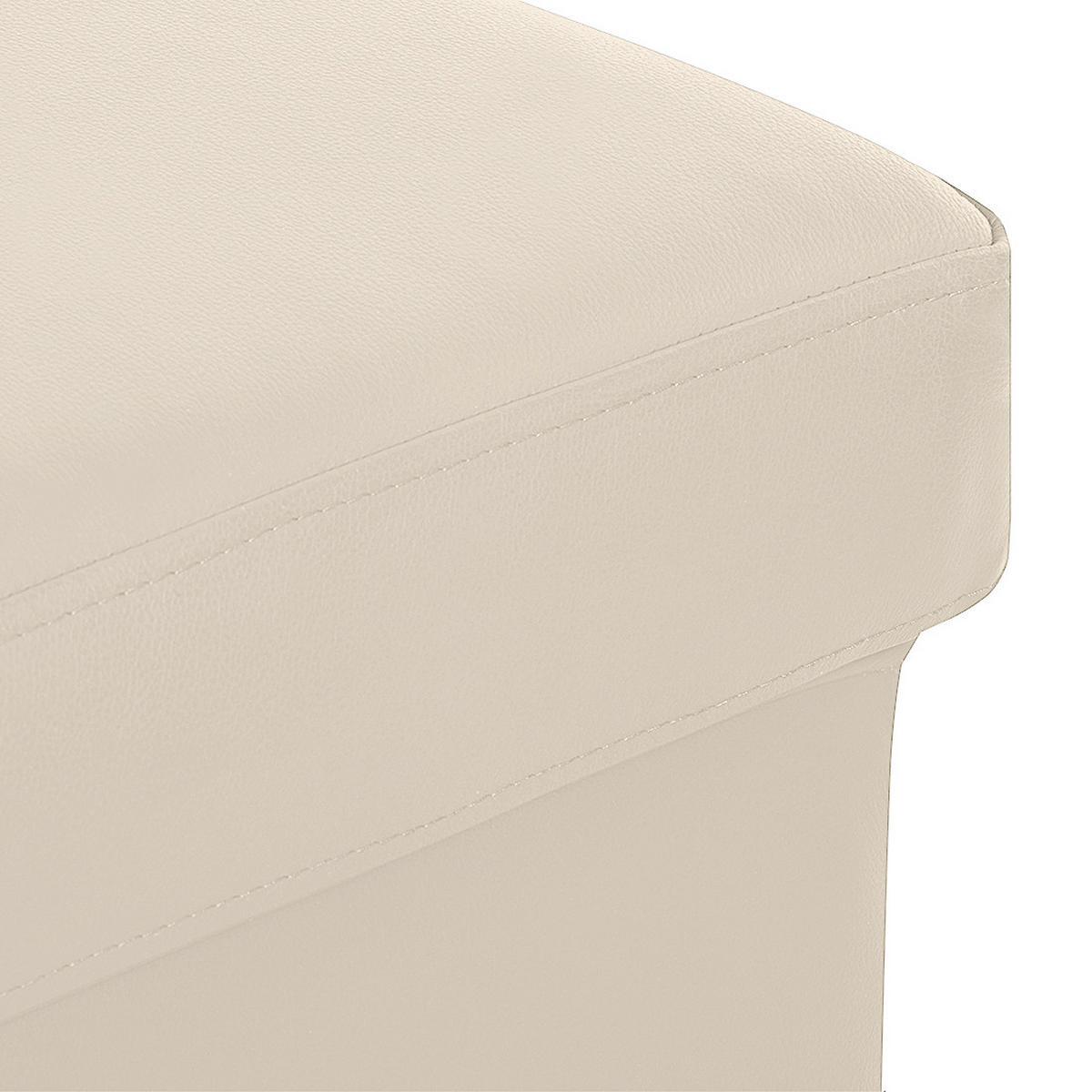 HOCKER in Leder Beige  - Chromfarben/Beige, Design, Leder/Metall (91/44/57cm) - Livetastic
