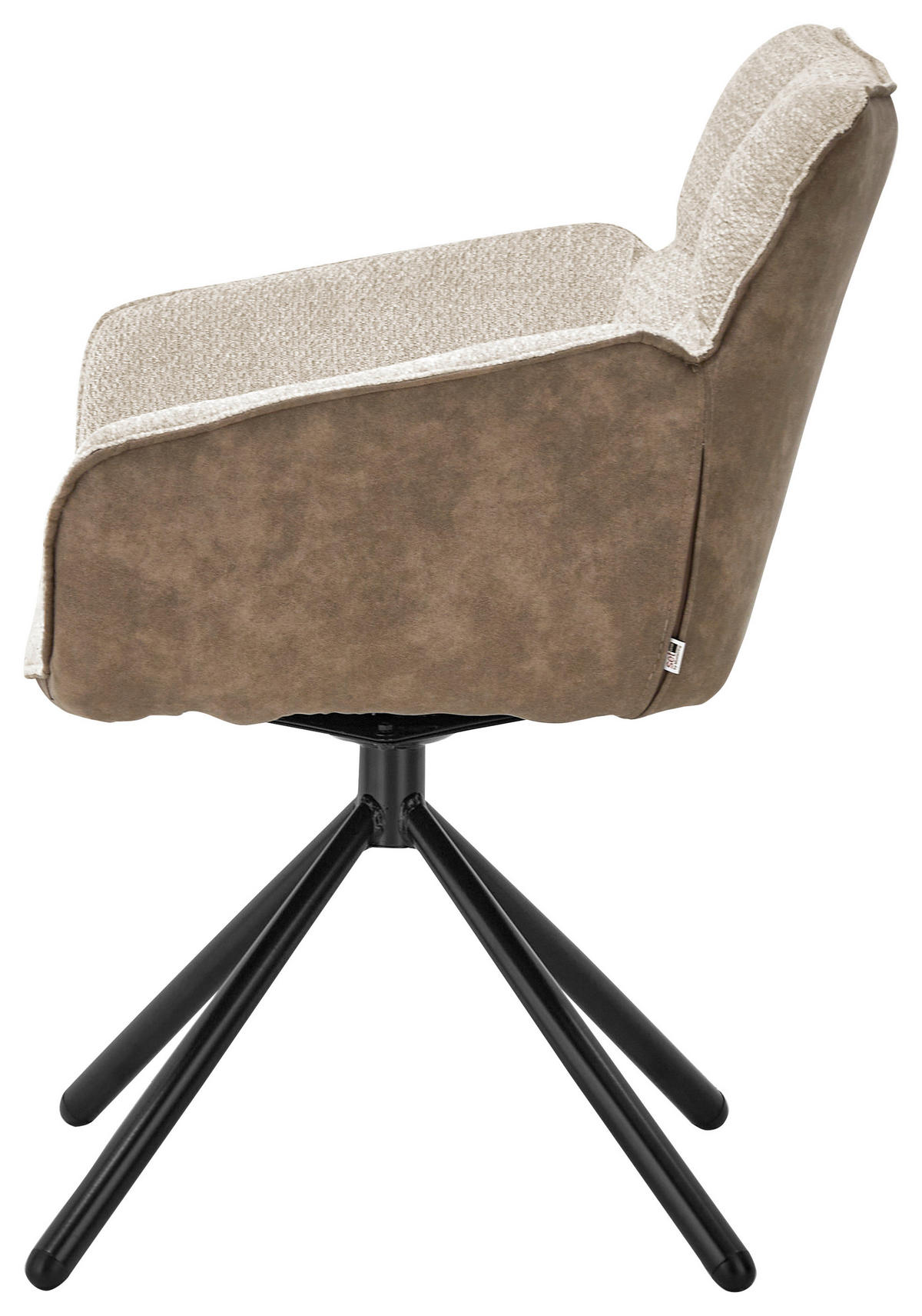 ARMLEHNSTUHL  in Eisen Chenille, Mikrofaser  - Taupe/Schwarz, Design, Textil/Metall (60/84/65cm) - SetOne by Musterring