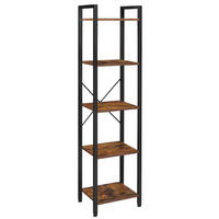 REGÁL, hnedá, čierna, 39,6/154/30 cm - hnedá/čierna, Trend, kompozitné drevo (39,6/154/30cm) - Boxxx