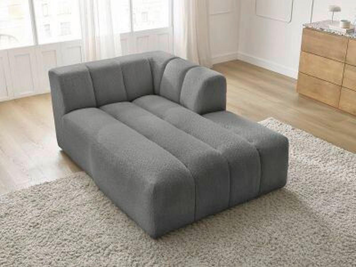 SOFAELEMENT ANNECY Bouclé Dunkelgrau  - Dunkelgrau/Schwarz, MODERN, Kunststoff/Textil (120/72/170cm)