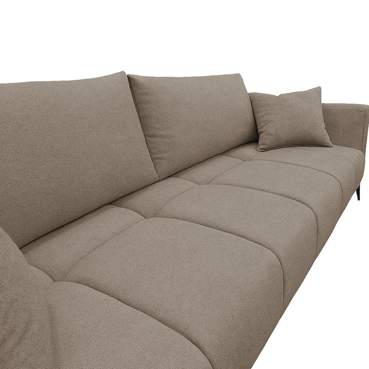 SCHLAFSOFA GRANDE in Chenille Taupe  - Taupe/Schwarz, Design, Textil/Metall (238/83/98cm) - MID.YOU