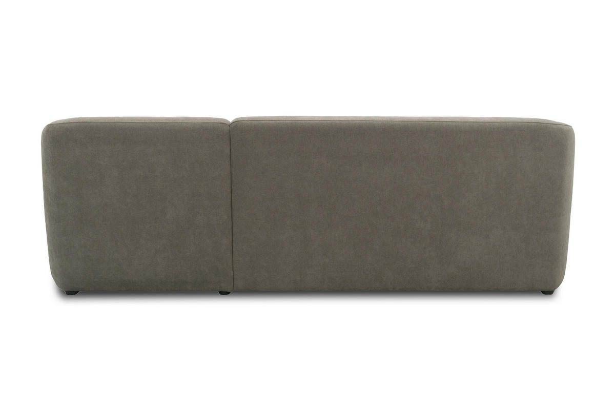 ECKSOFA 100 033 Taupe Webstoff Rücken echt  - Taupe/Schwarz, MODERN, Kunststoff/Textil (230/148cm) - Livetastic