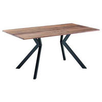 ESSTISCH in Holz, Metall 160/90/76 cm  - Nussbaumfarben/Schwarz, KONVENTIONELL, Holz/Metall (160/90/76cm) - Venda