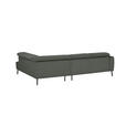 ECKSOFA in Struktur Grau  280/205 cm  - Schwarz/Grau, Design, Textil/Metall (280/205cm) - Xora
