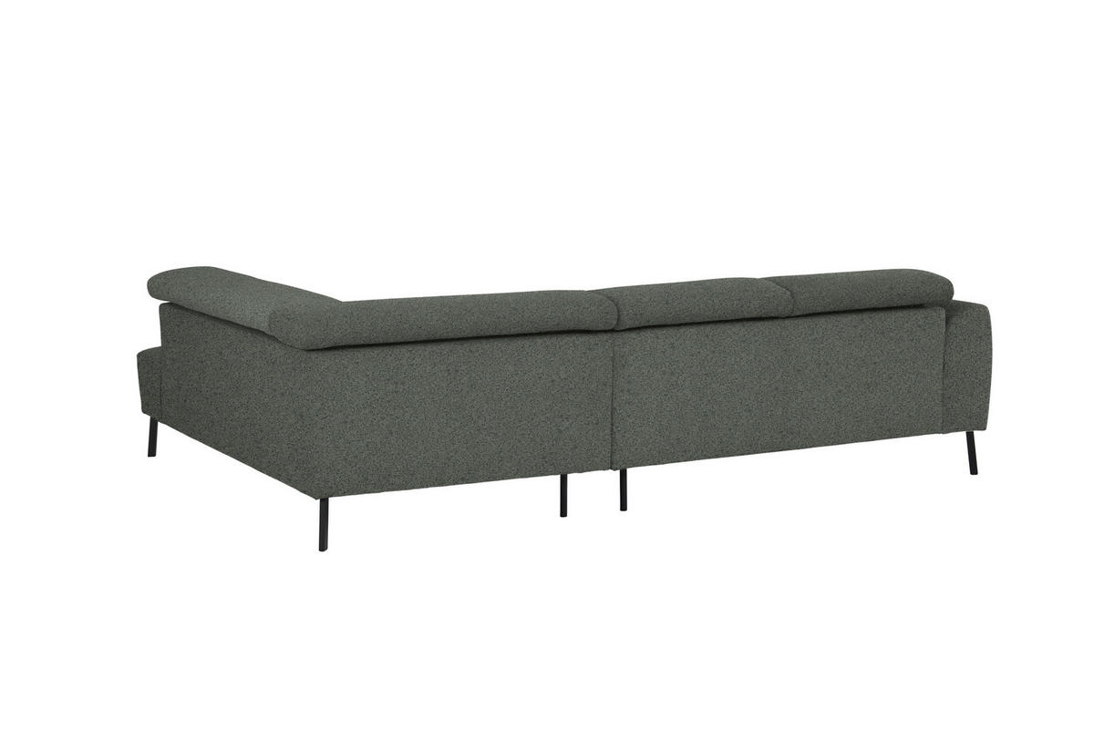 ECKSOFA in Struktur Grau  280/205 cm  - Schwarz/Grau, Design, Textil/Metall (280/205cm) - Xora