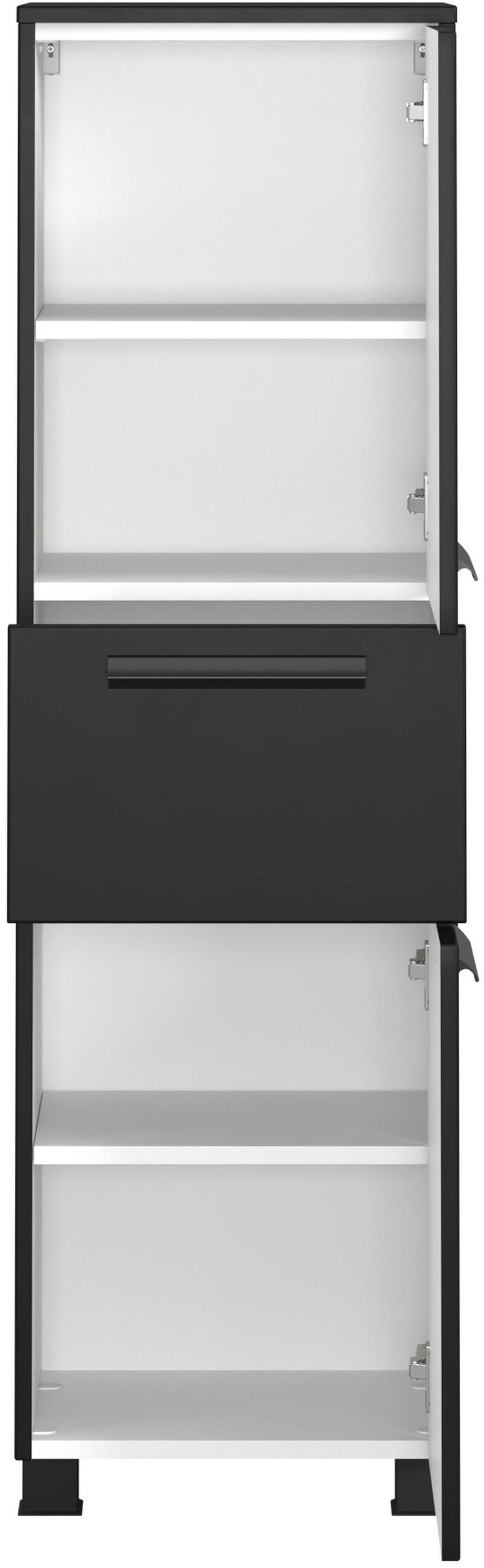 MIDISCHRANK 40/130/35 cm  - Schwarz, KONVENTIONELL, Holzwerkstoff/Kunststoff (40/130/35cm) - Xora