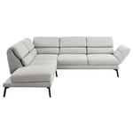 ECKSOFA in Flachgewebe Hellgrau  212-253/256-363 cm  - Hellgrau/Schwarz, Design, Textil/Metall (212-253/256-363cm) - Dieter Knoll