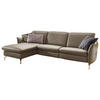 ECKSOFA Fango Echtleder  - Fango/Nickelfarben, MODERN, Leder/Metall (179/233cm) - Livetastic