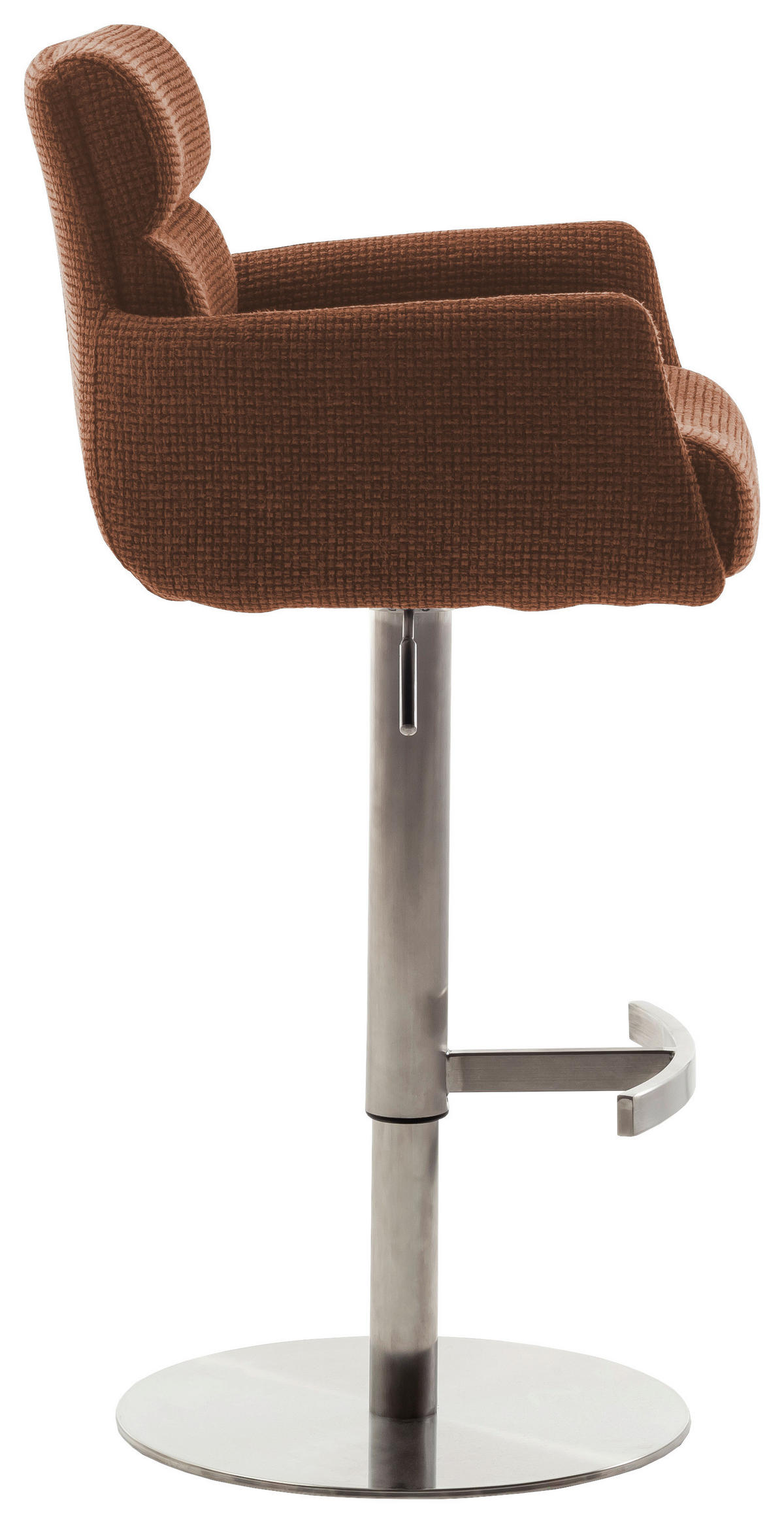 BARHOCKER in Metall, Textil Edelstahlfarben, Rostfarben  - Edelstahlfarben/Rostfarben, Design, Textil/Metall (54/84/52cm) - Dieter Knoll