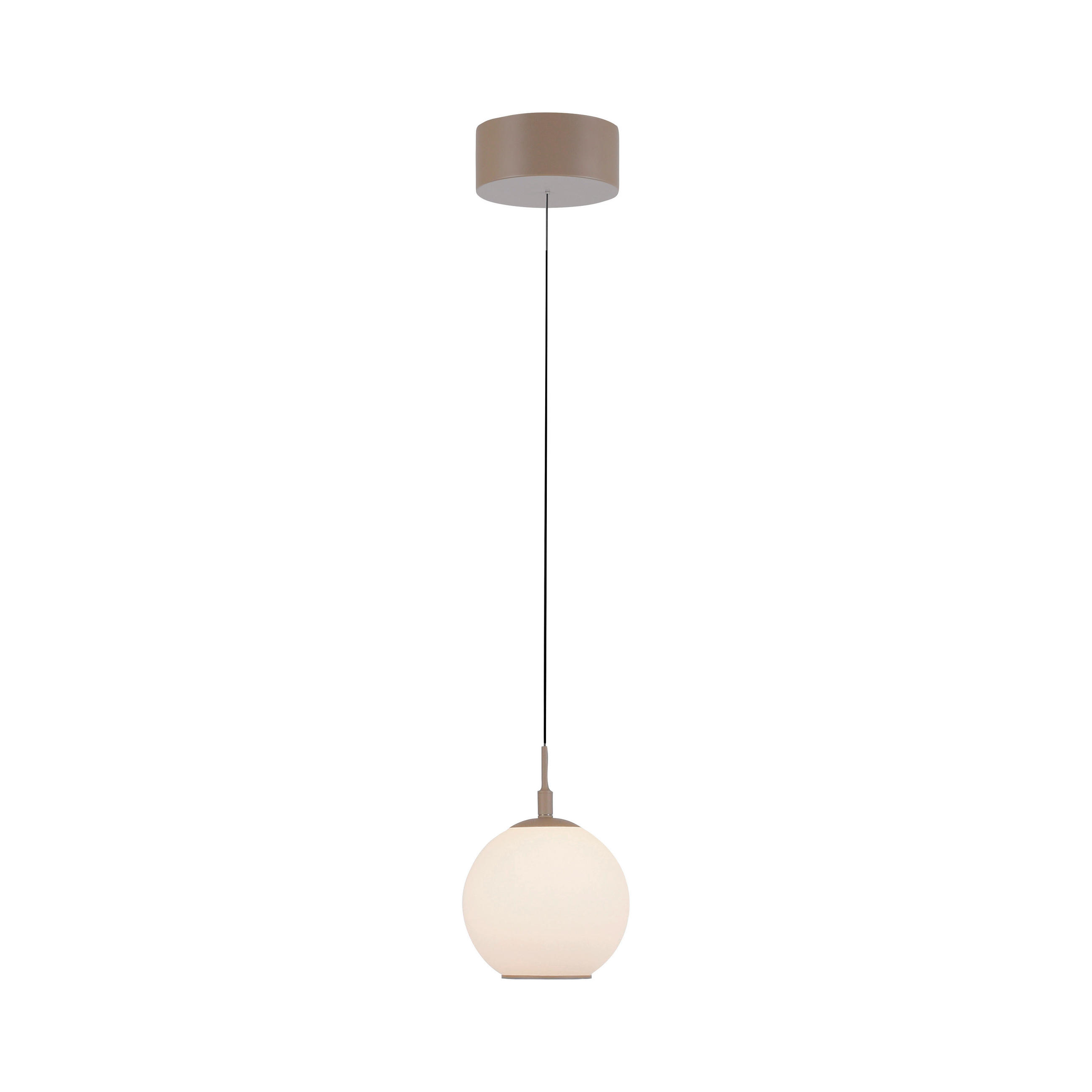 LED-HÄNGELEUCHTE Sandora 15/15/180 cm  - Sandfarben, Design, Glas/Kunststoff (15/15/180cm) - Paul Neuhaus
