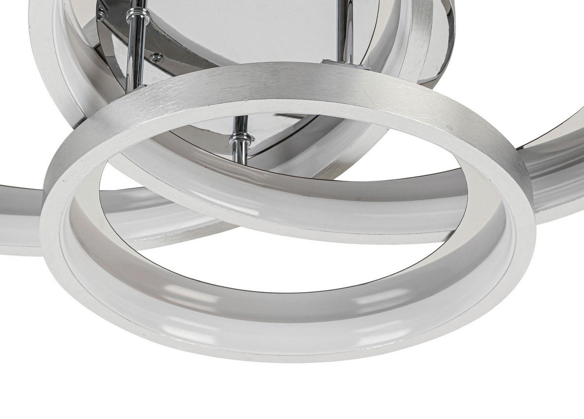 LED-DECKENLEUCHTE 54,2/46,8/11 cm    - Chromfarben/Alufarben, Design, Kunststoff/Metall (54,2/46,8/11cm) - Novel
