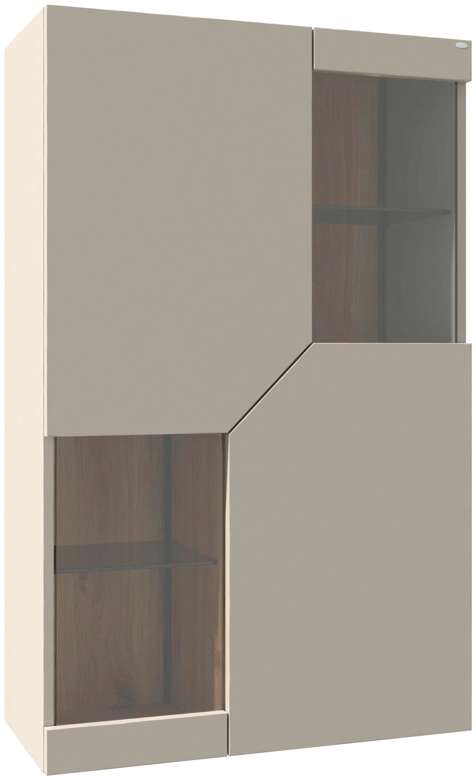 HÄNGEVITRINE in Taupe, Wildeiche   - Taupe/Wildeiche, Design, Glas/Holz (79,8/127,8/37,6cm) - Voglauer