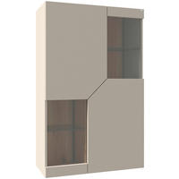 HÄNGEVITRINE  in teilmassiv Wildeiche Taupe, Wildeiche  - Taupe/Wildeiche, Design, Glas/Holz (79,8/127,8/37,6cm) - Voglauer
