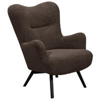 OHRENSESSEL in Teddystoff Braun, Schwarz  - Schwarz/Braun, Design, Holz/Holzwerkstoff (80/106/100cm) - MID.YOU