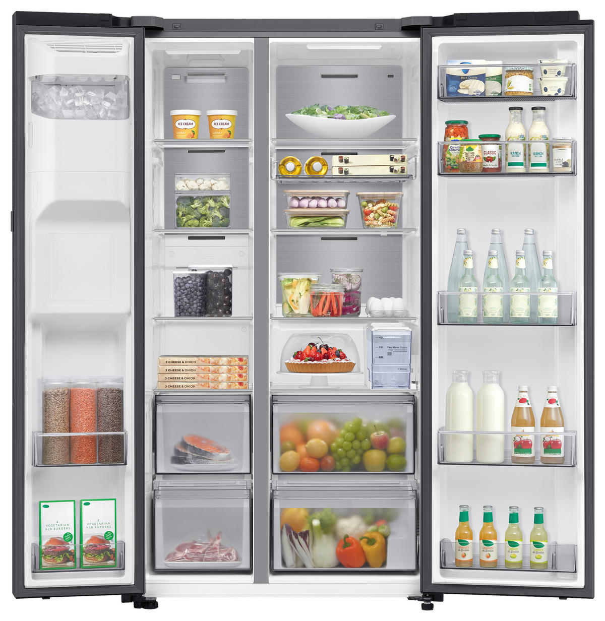SIDE-BY-SIDE 91,2/178/71,6 cm RS80F65KDFEF  - Schwarz, Basics, Glas/Kunststoff (91,2/178/71,6cm) - Samsung