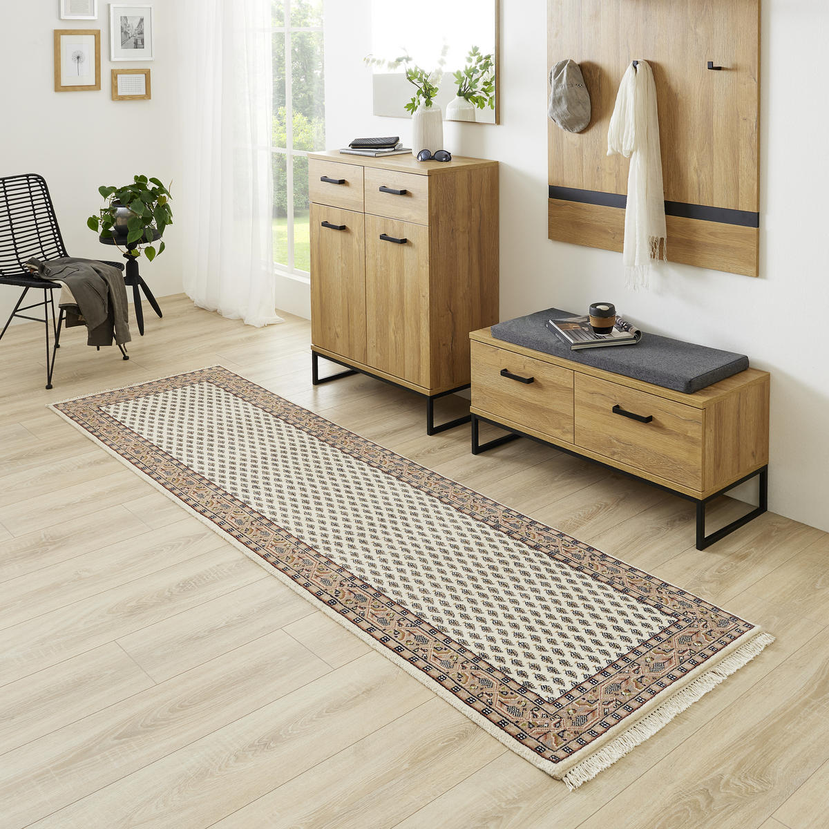 ORIENTÁLNÍ KOBEREC, 80/200 cm, hnědá, krémová - krémová/hnědá, Lifestyle, textil (80/200cm) - Cazaris
