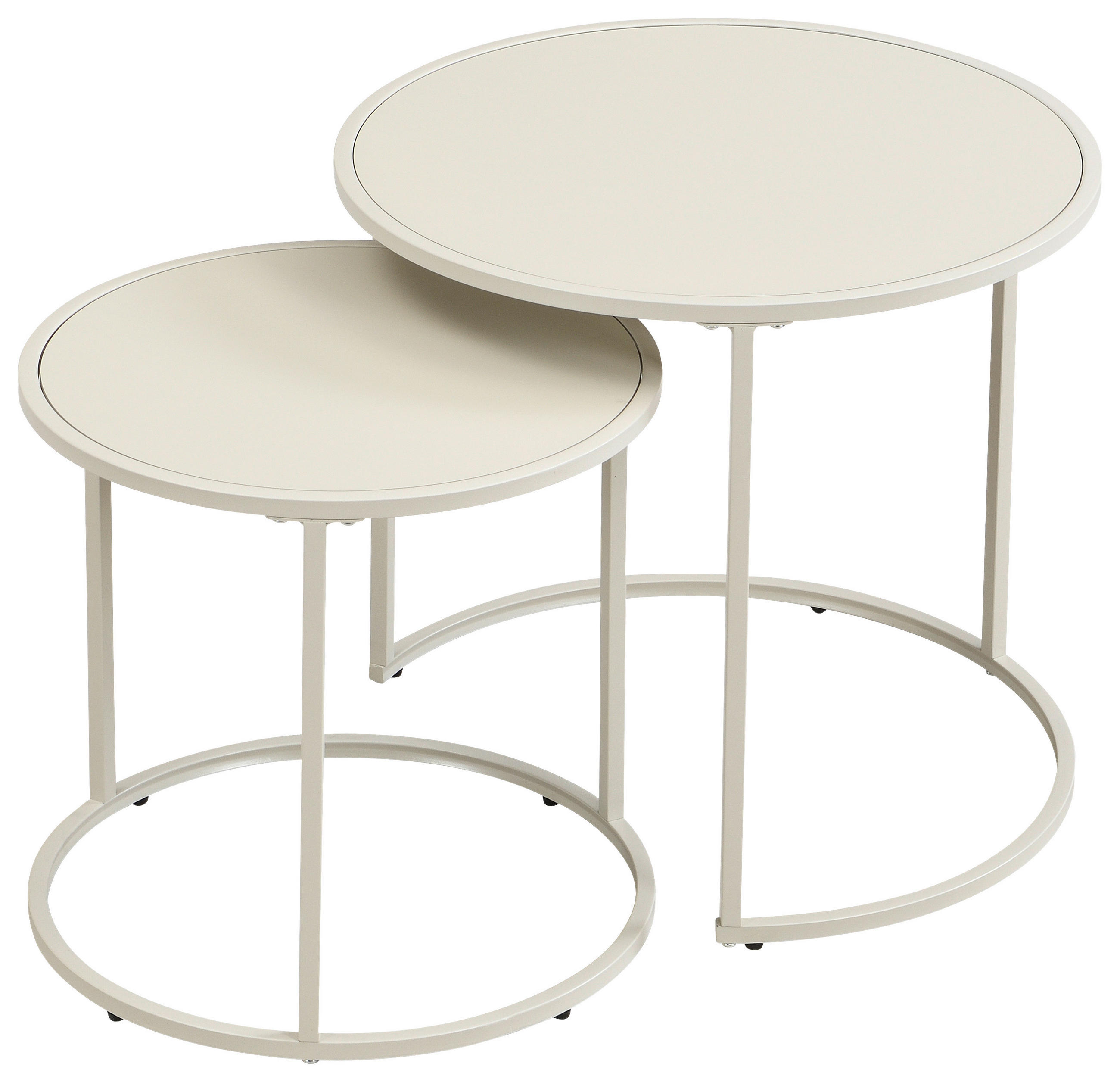 BEISTELLTISCHSET rund Kaschmir  - Kaschmir, Basics, Holzwerkstoff/Metall (50/40/50/40/45.5/39cm) - Carryhome