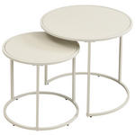 BEISTELLTISCHSET rund Kaschmir  - Kaschmir, Basics, Holzwerkstoff/Metall (50/40/50/40/45.5/39cm) - Carryhome