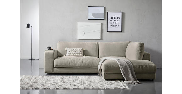 ECKSOFA  in Cord Graubraun  265/224 cm  - Graubraun/Schwarz, Design, Kunststoff/Textil (265/224cm) - Hom`in