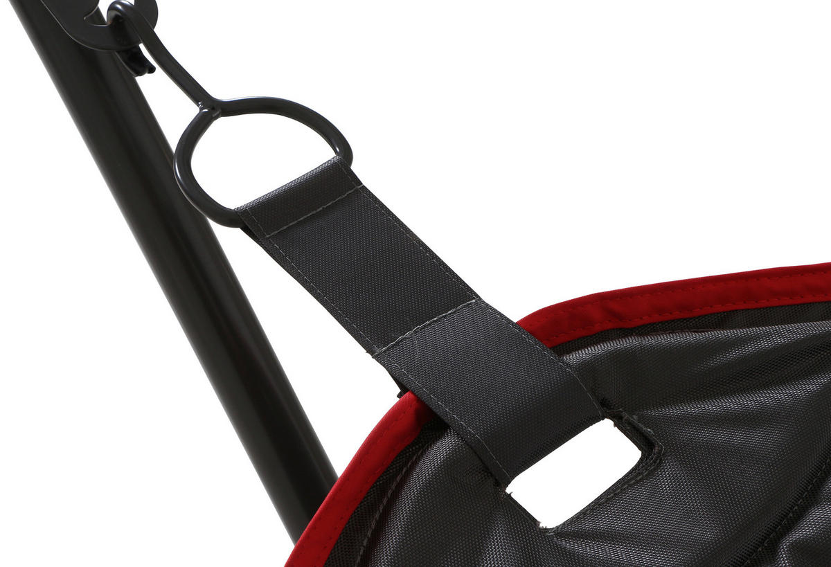 HÄNGEMATTE  - Dunkelgrau/Rot, KONVENTIONELL, Textil/Metall (105/104/305cm) - Siena Garden