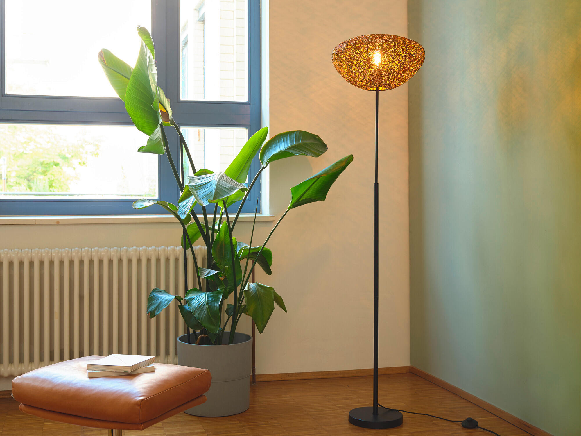 STEHLEUCHTE 39,5/163 cm   - Beige, Natur, Papier/Metall (39,5/163cm) - Ledvance