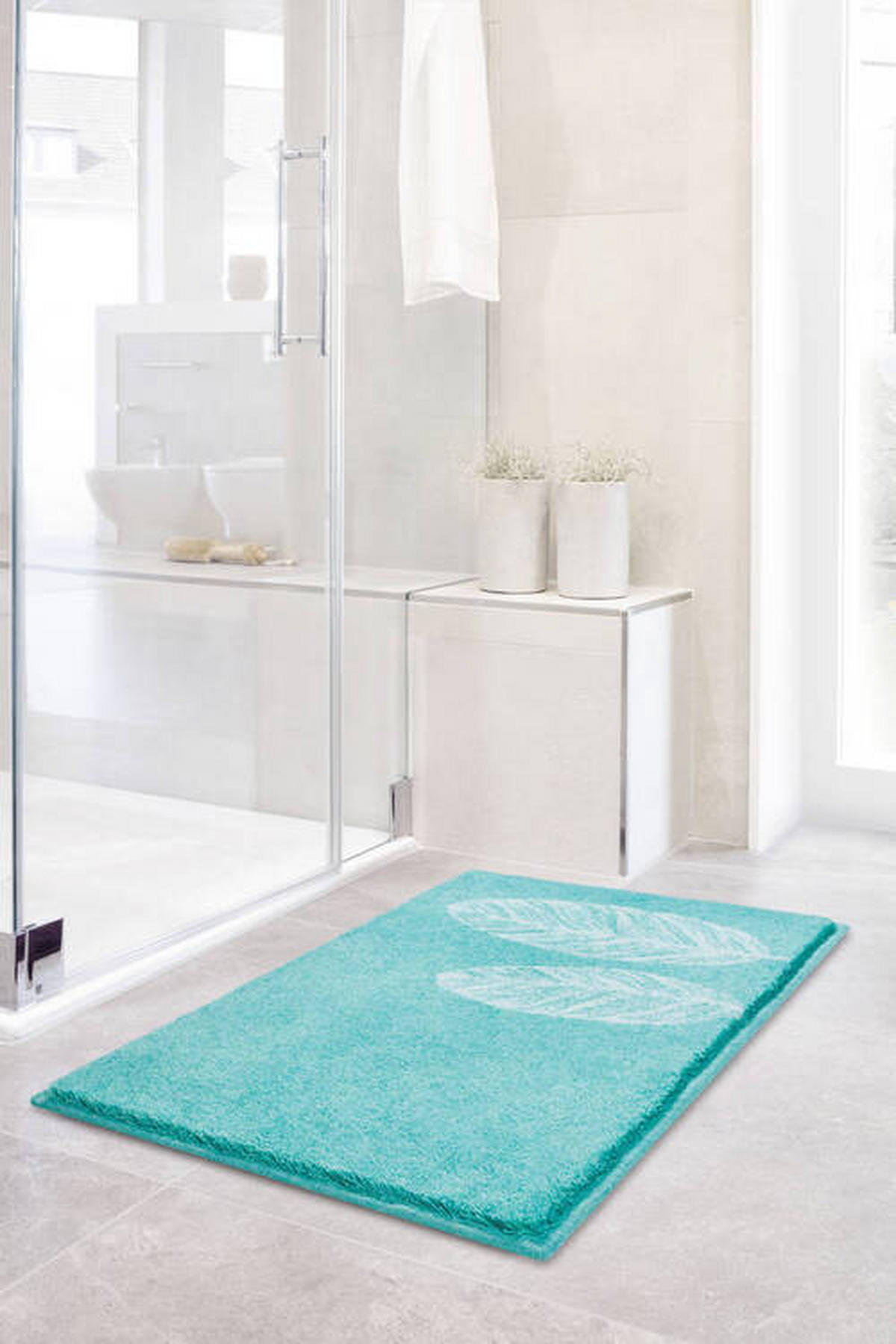 BADTEPPICH Türkis 70/120 cm  - Türkis, Basics, Kunststoff/Textil (70/120cm) - Grund