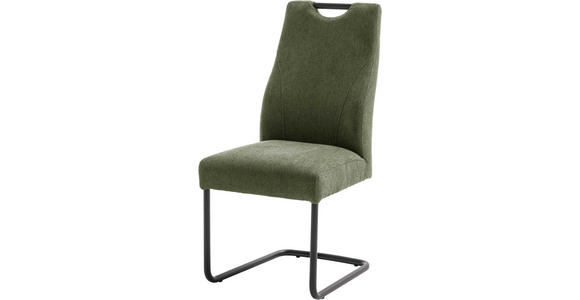 SCHWINGSTUHL in Aluminium Flachgewebe - Schwarz/Olivgrün, MODERN, Textil/Metall (50/103/63cm) - Carryhome