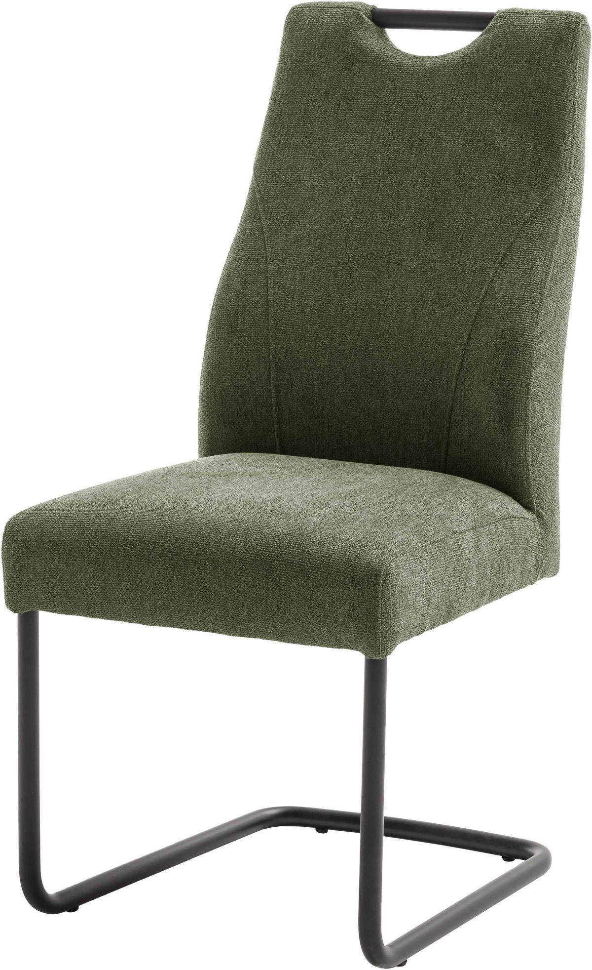 SCHWINGSTUHL  in Aluminium Flachgewebe  - Schwarz/Olivgrün, Modern, Textil/Metall (50/103/63cm) - Carryhome