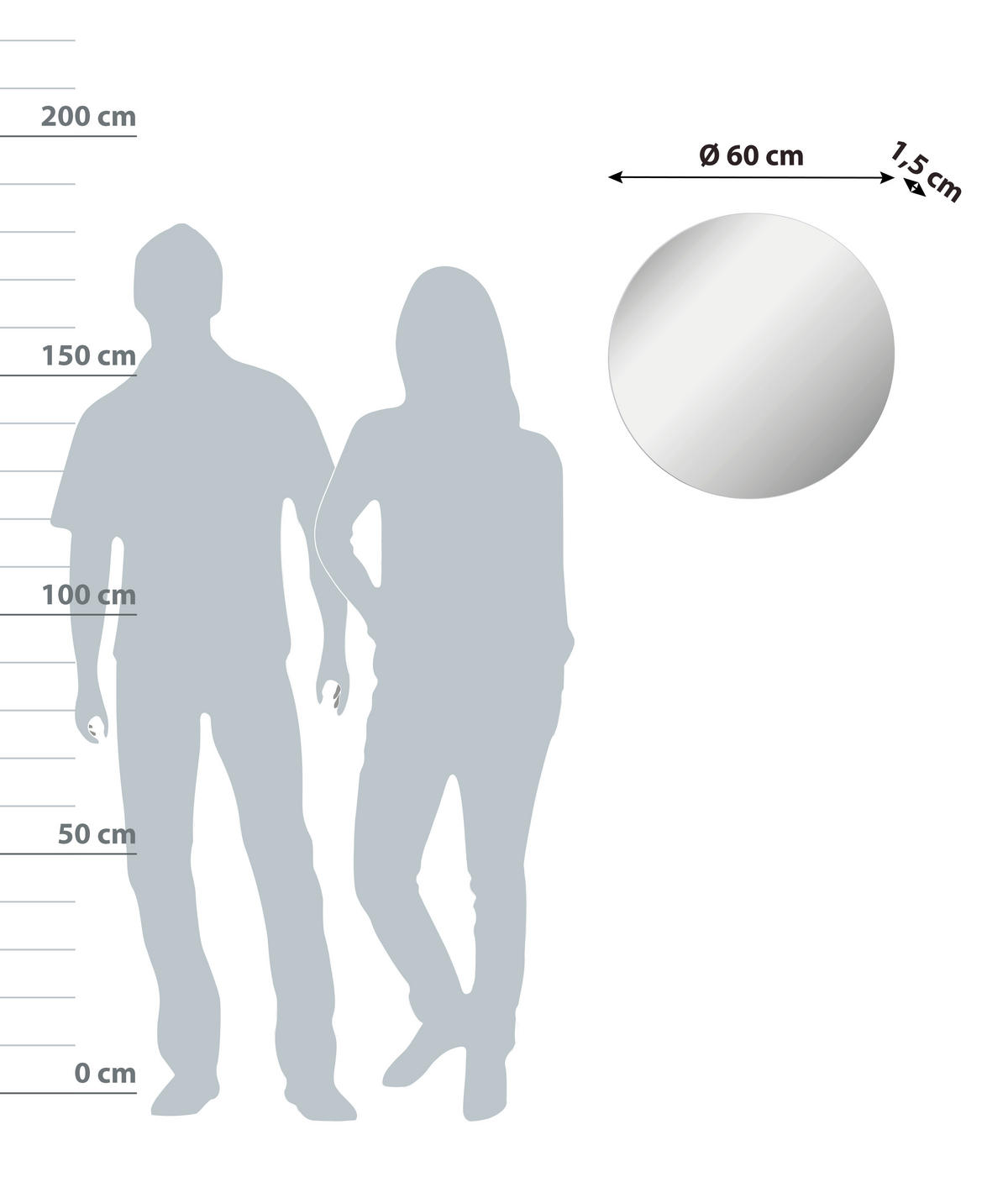 WANDSPIEGEL  - Basics, Glas (60/60/3cm) - MID.YOU