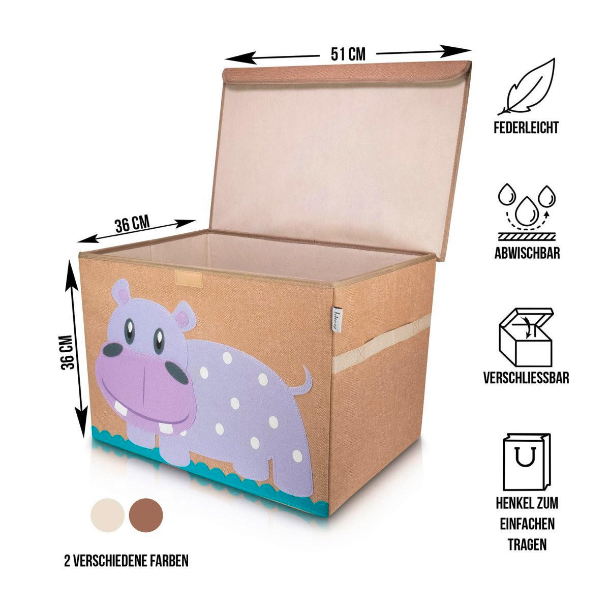 SPIELZEUGBOX  - Lila/Naturfarben, Basics, Kunststoff/Textil (36/36/51cm) - Lifeney