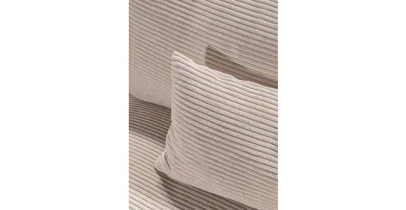 MEGASOFA in Cord Creme  - Creme/Schwarz, ROMANTIK / LANDHAUS, Kunststoff/Textil (270/67/120cm) - Landscape