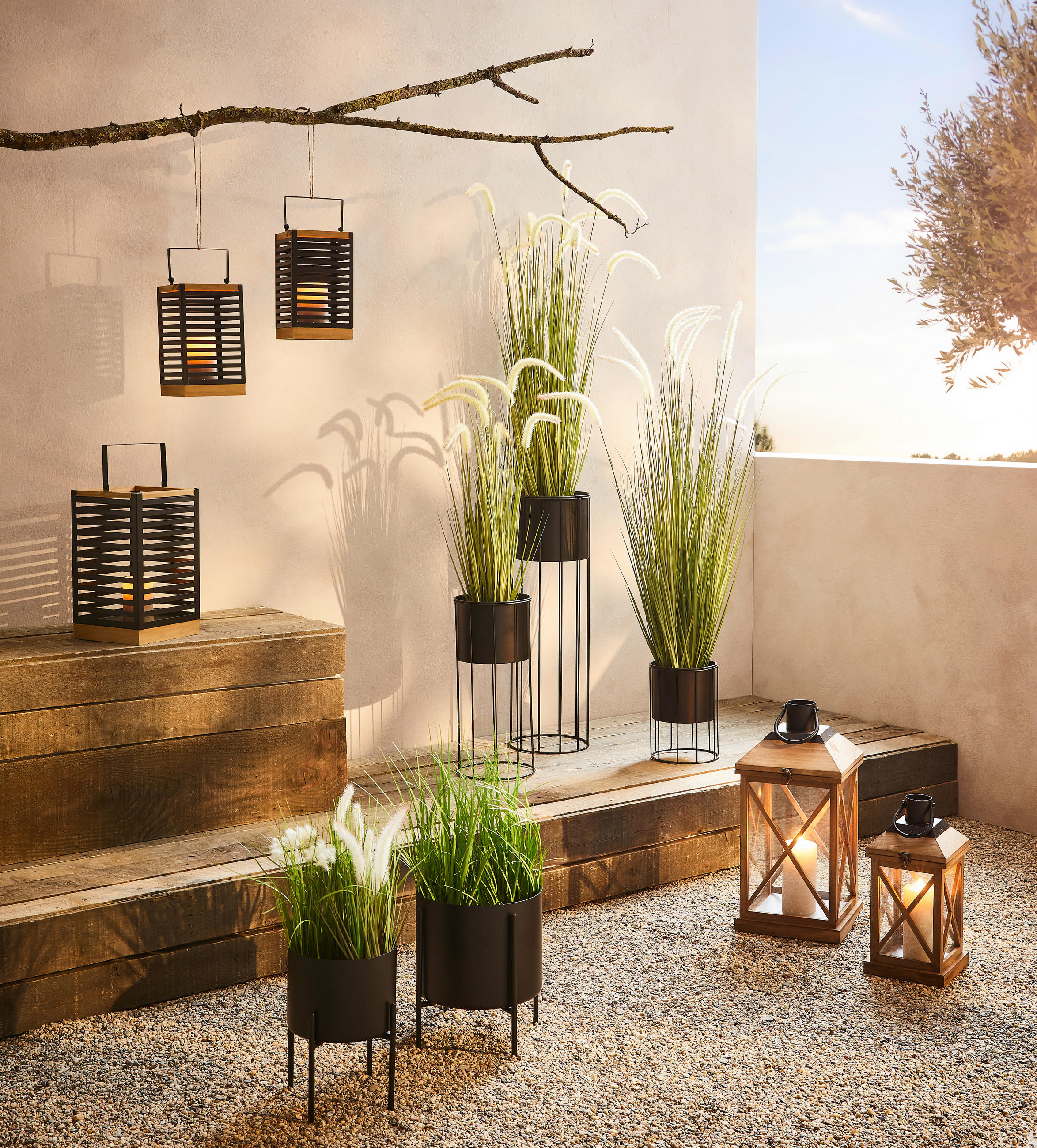 PFLANZTOPF   - Schwarz, LIFESTYLE, Metall (22,5/70cm) - Ambia Home