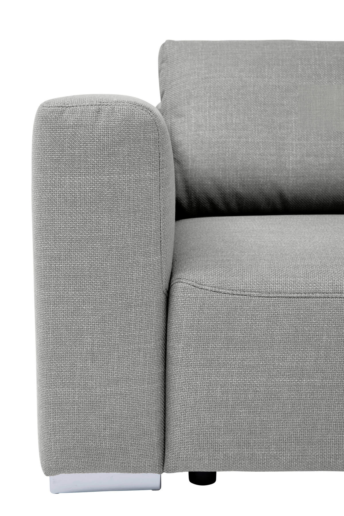 ECKSOFA inkl. Funktion Heaven Grau Flachgewebe  - Chromfarben/Grau, KONVENTIONELL, Textil/Metall (242/162cm) - Tom Tailor