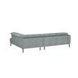 ECKSOFA in Webstoff Grau  280/205 cm  - Schwarz/Grau, Design, Textil/Metall (280/205cm) - Xora