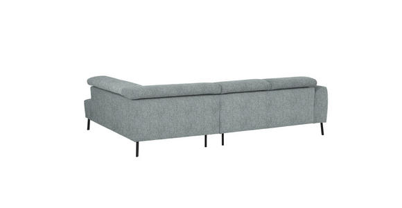 ECKSOFA in Webstoff Grau 280/205 cm - Schwarz/Grau, Design, Textil/Metall (280/205cm) - Xora