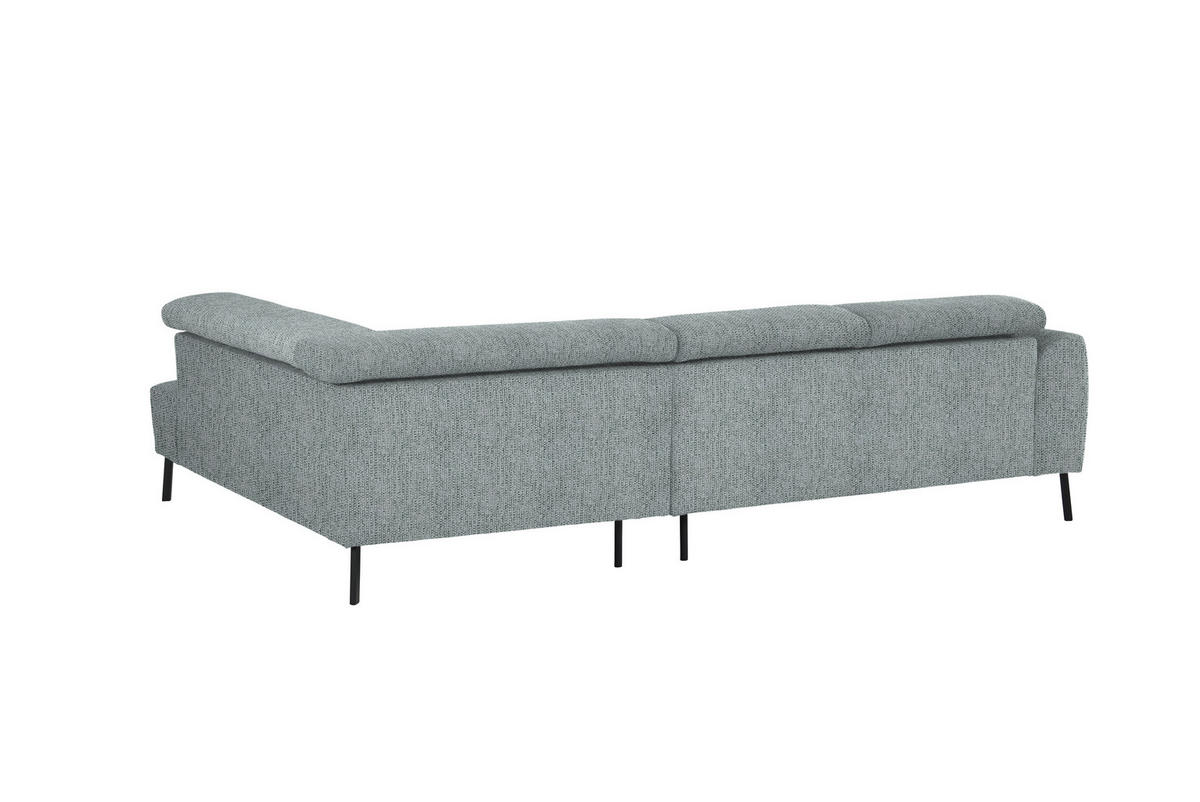 ECKSOFA in Webstoff Grau  - Schwarz/Grau, Design, Textil/Metall (280/205cm) - MID.YOU