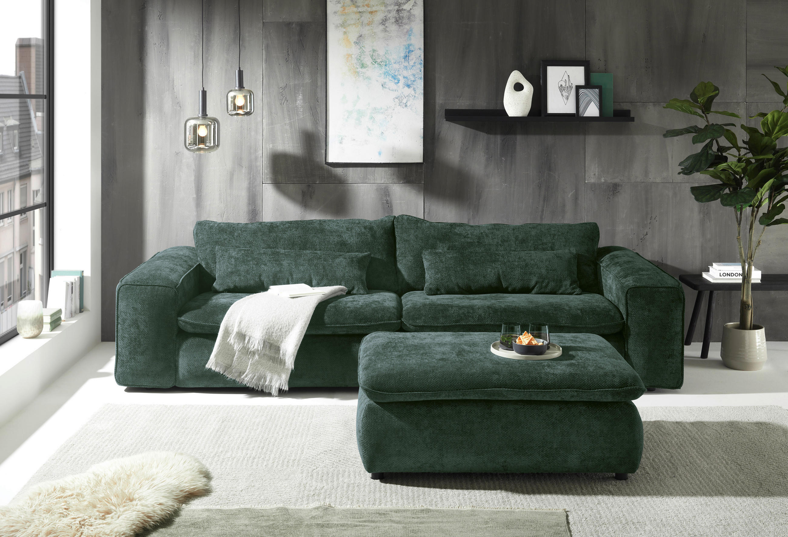 Livetastic Hocker Venice Dunkelgrün 120x47x88 cm